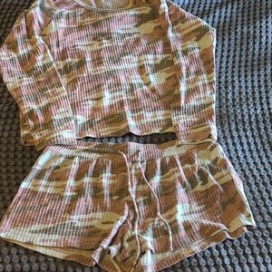 BP Camo Print Pajama Set - Pink and Brown